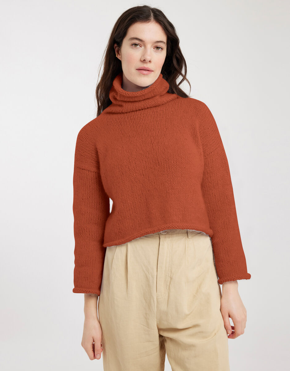 Relax Knit Through It Sweater Terracotta Blush
