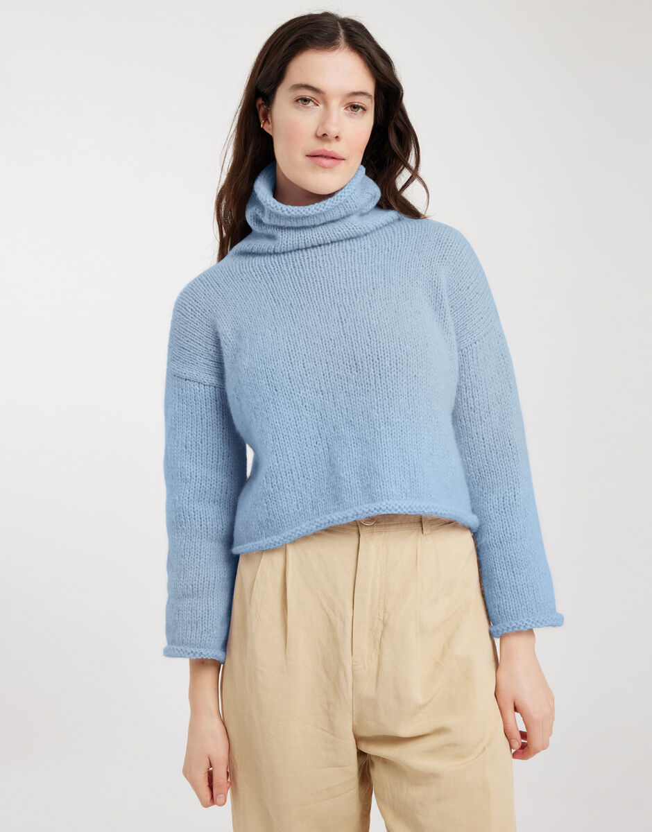 Relax Knit Through It Sweater Powder Blue