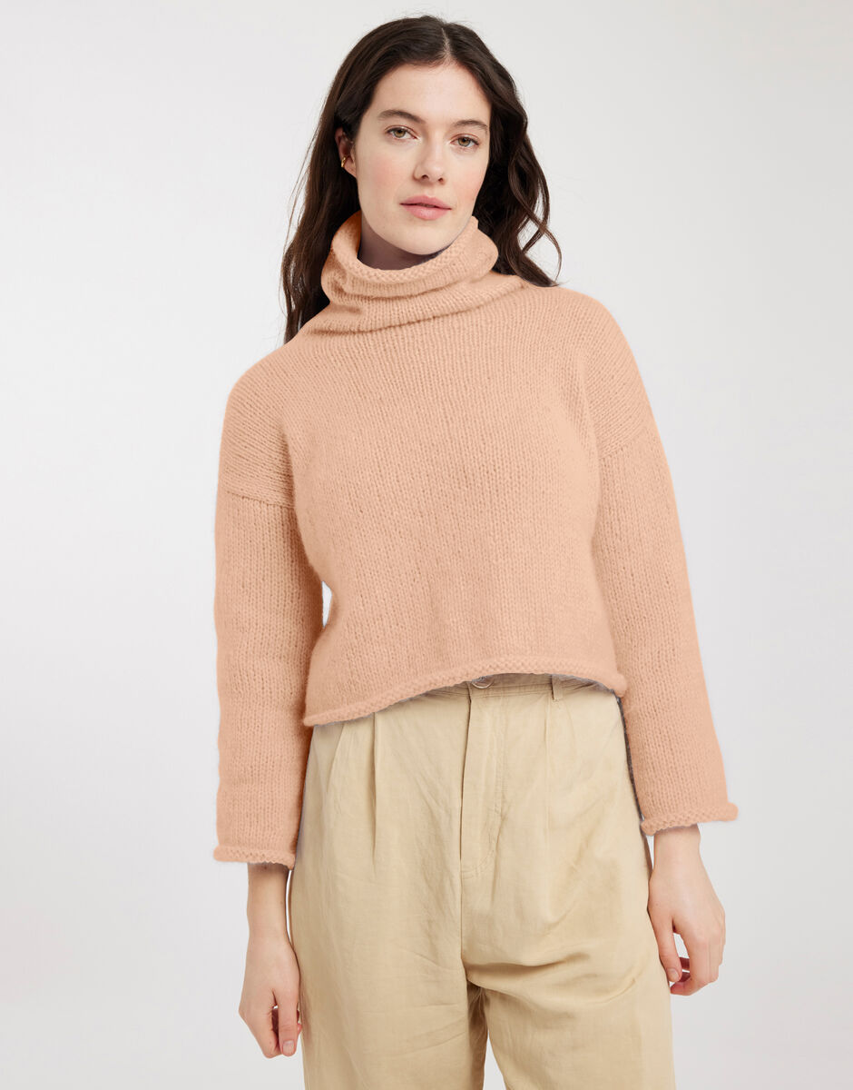Relax Knit Through It Sweater Mineral Pink