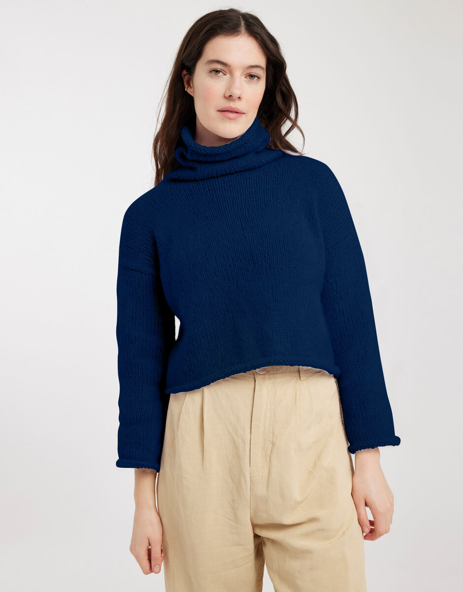 Relax Knit Through It Sweater Curasao Blue