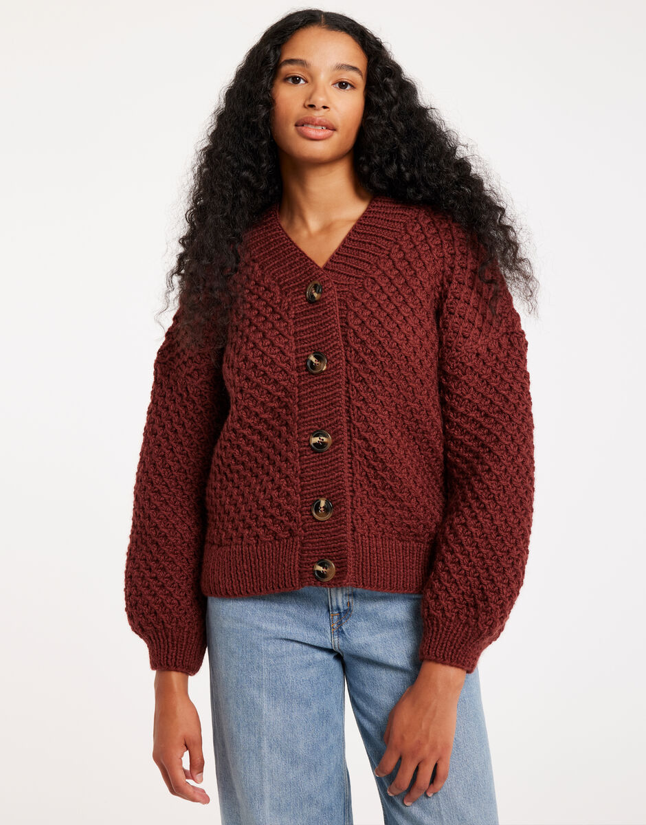 Remedy Cardigan Burgundy Red