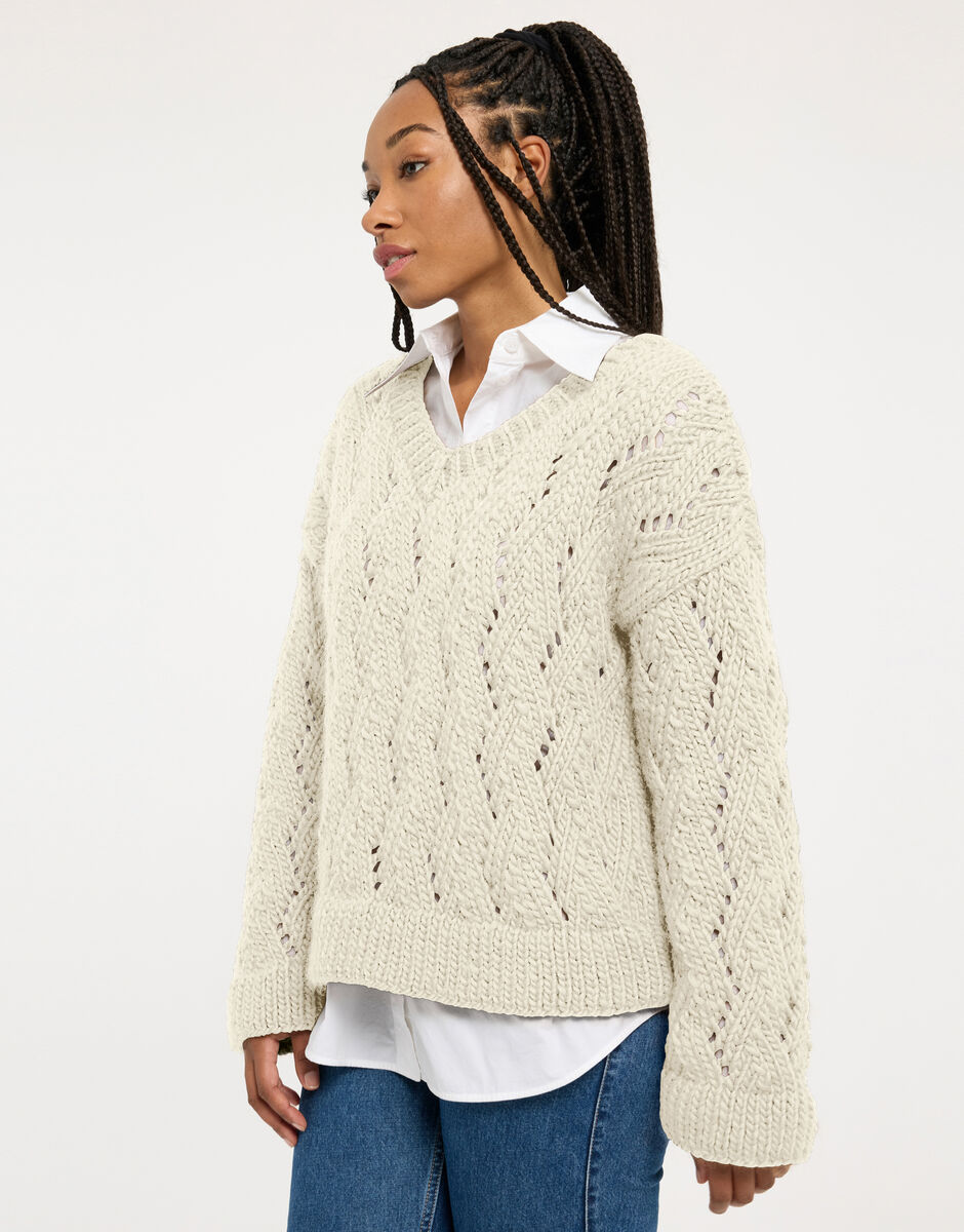 Folklore Sweater Ivory White