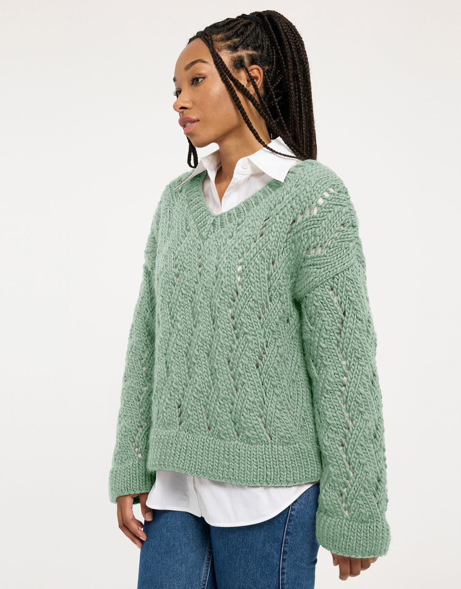 Folklore Sweater Eucalyptus Green