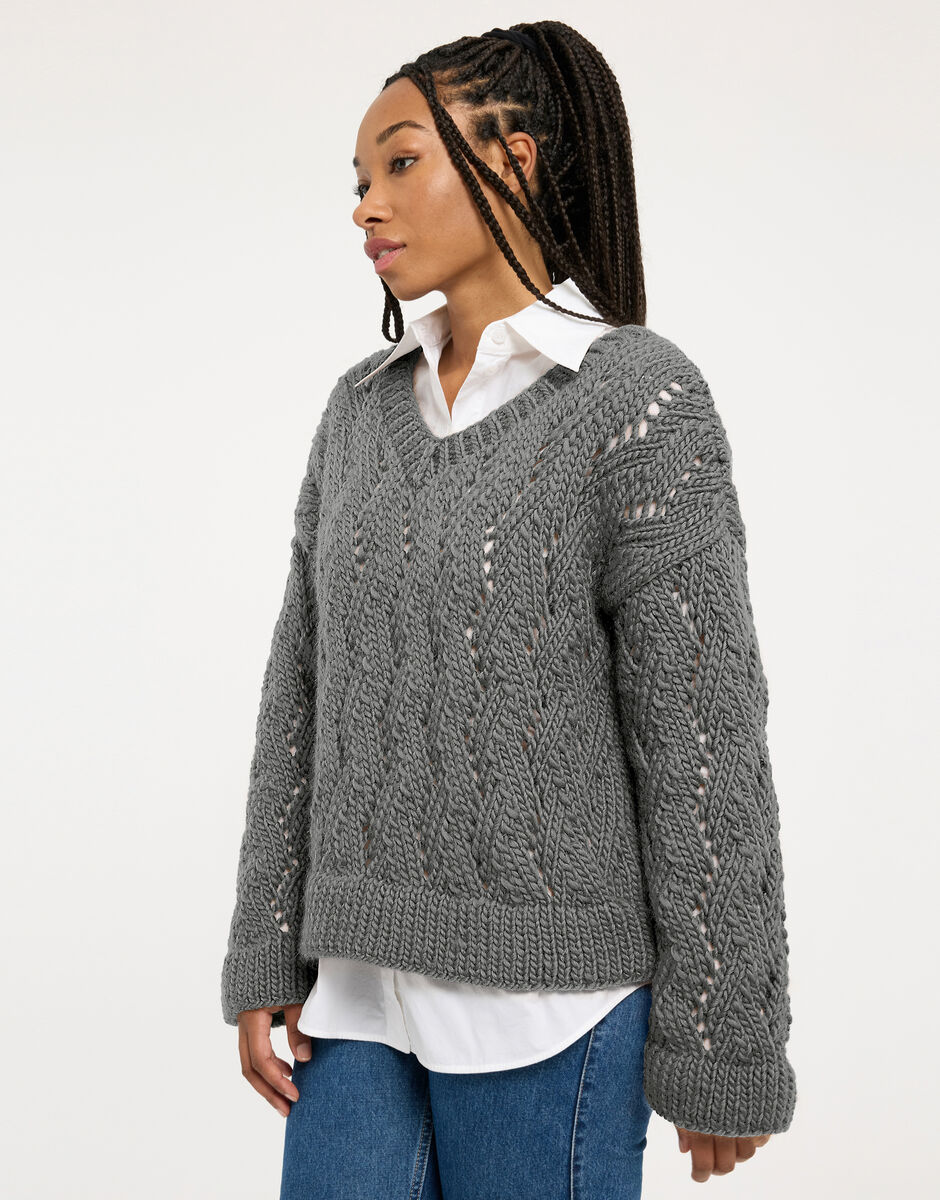 Folklore Sweater Tweed Grey
