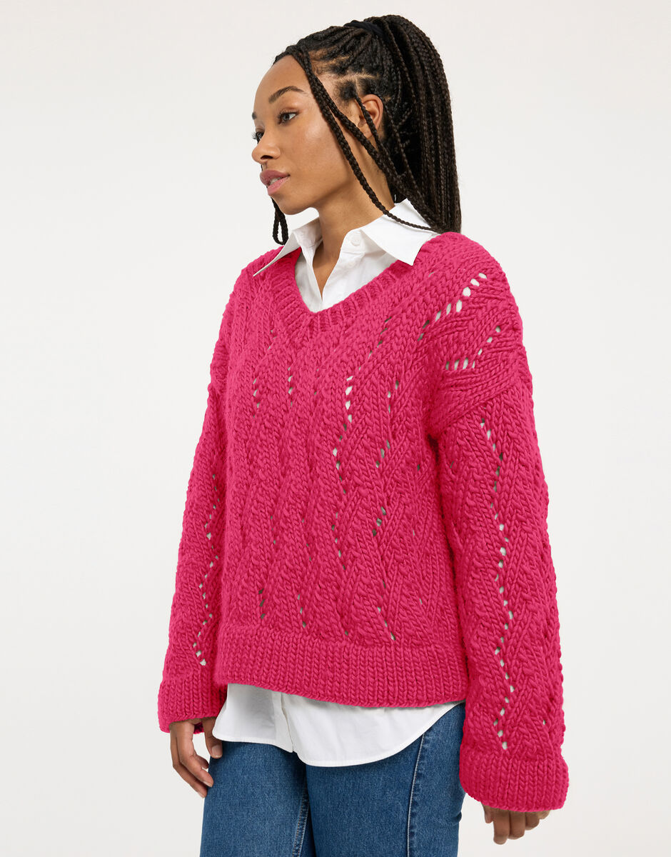 Folklore Sweater Hot Punk Pink