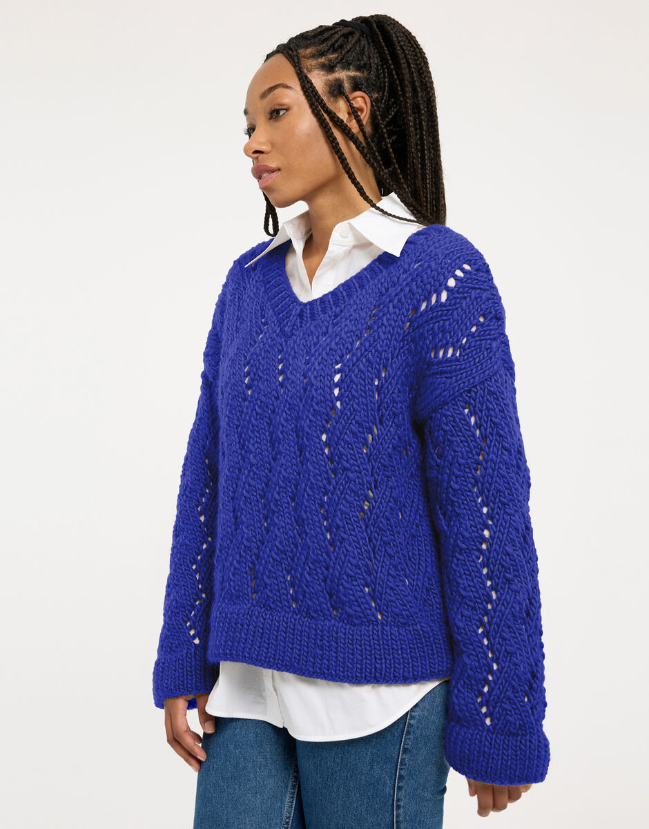 Folklore Sweater Colbalt Blue