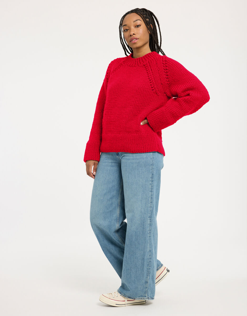 Willow Sweater Lipstick Red