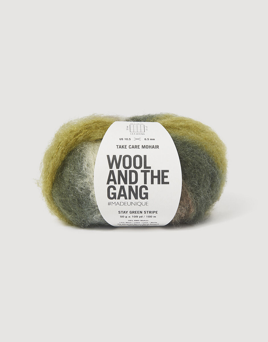 Take Care Mohair Stripe Stay Green Stripe