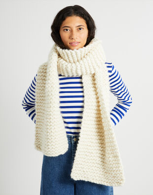Midi Foxy Roxy Scarf Ivory White