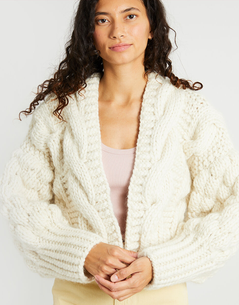 Game Of Wool Cardigan Ivory White
